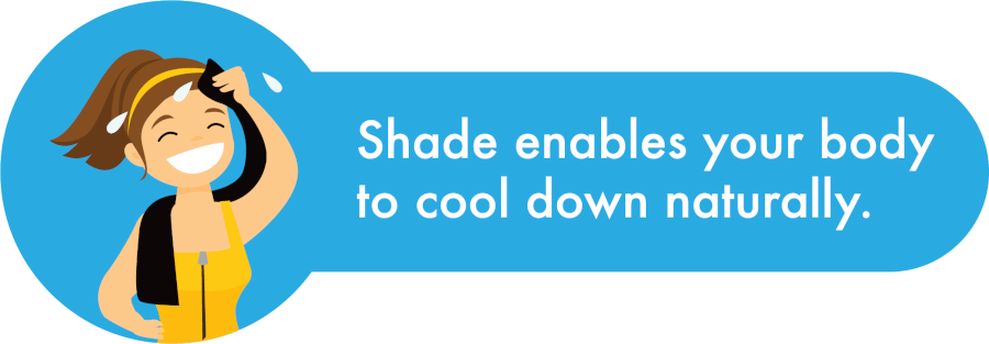 Shade enables your body to cool down naturally.